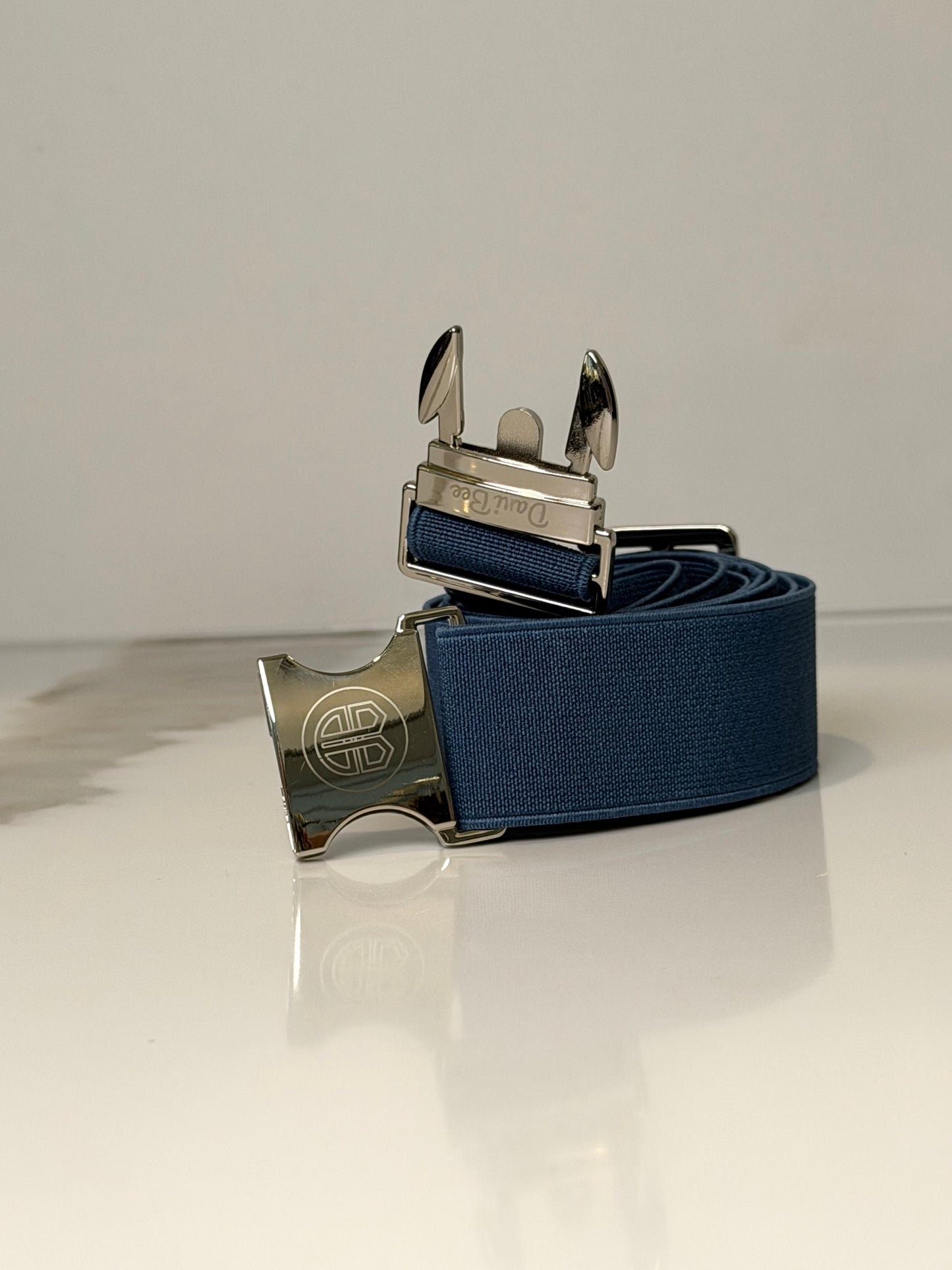 Elastic Sports Belt Dusky Blue/Silver