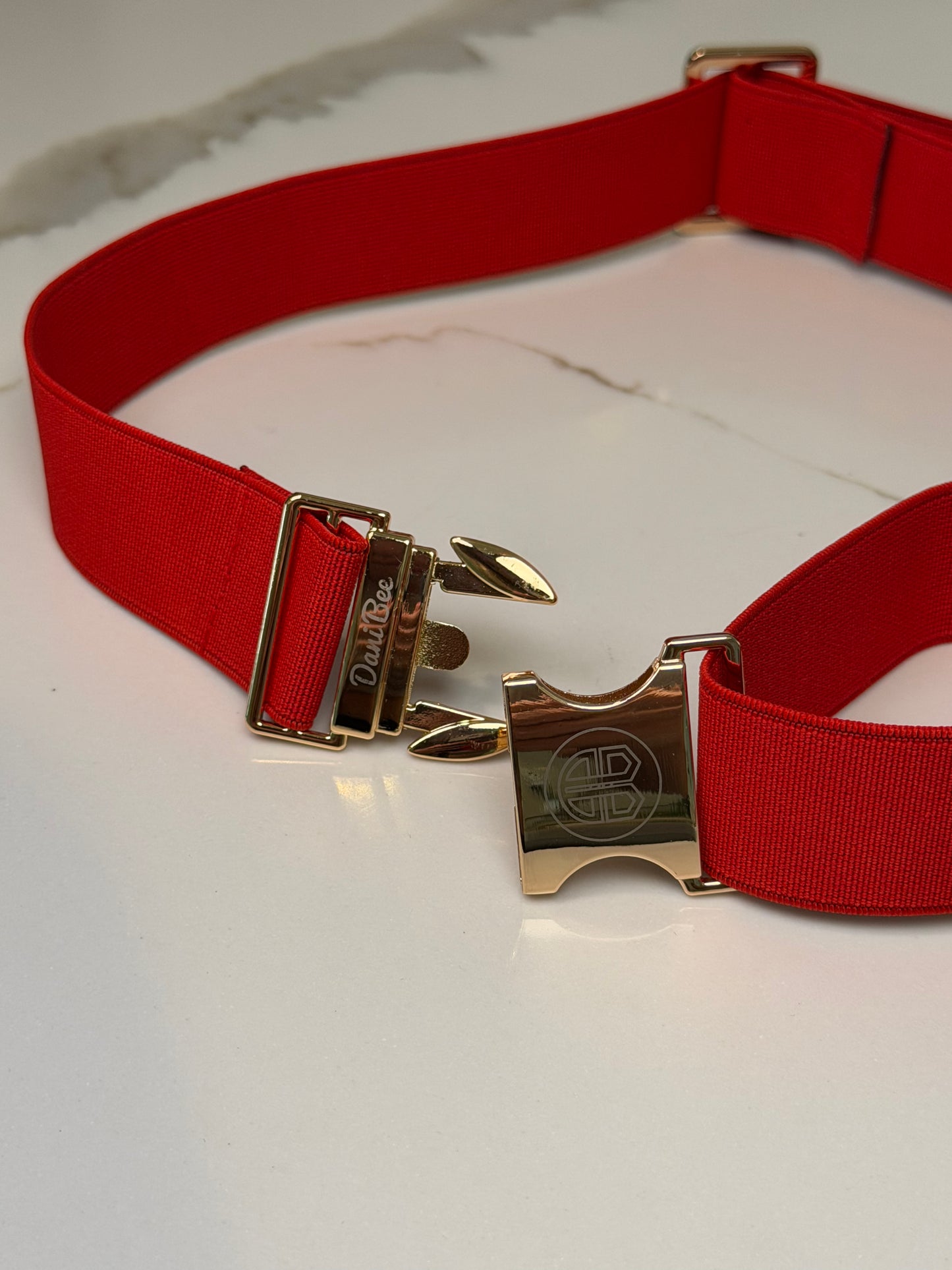 Elastic Sports Belt - Red/Gold