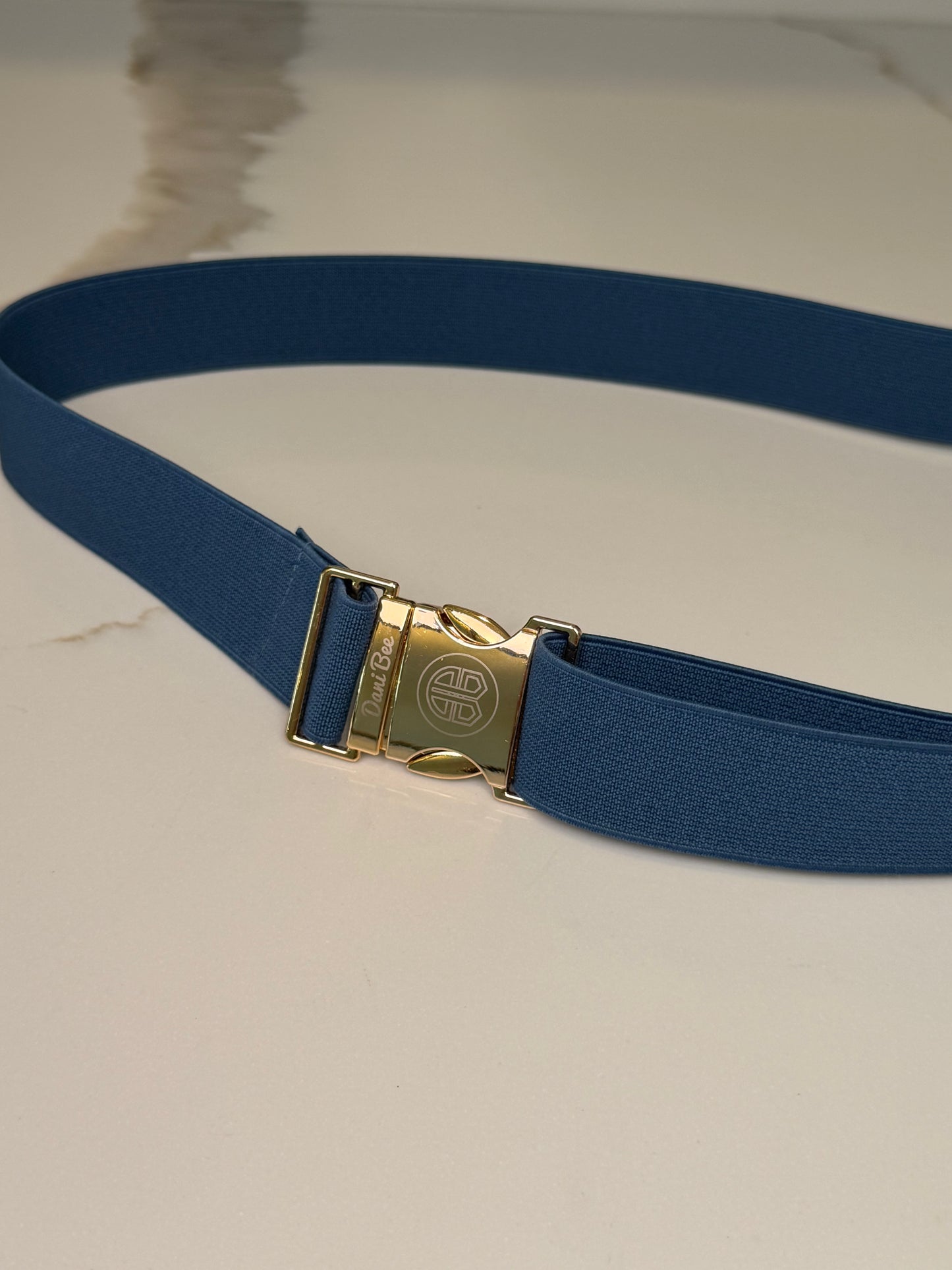 Elastic Sports Belt Dusky Blue/Gold