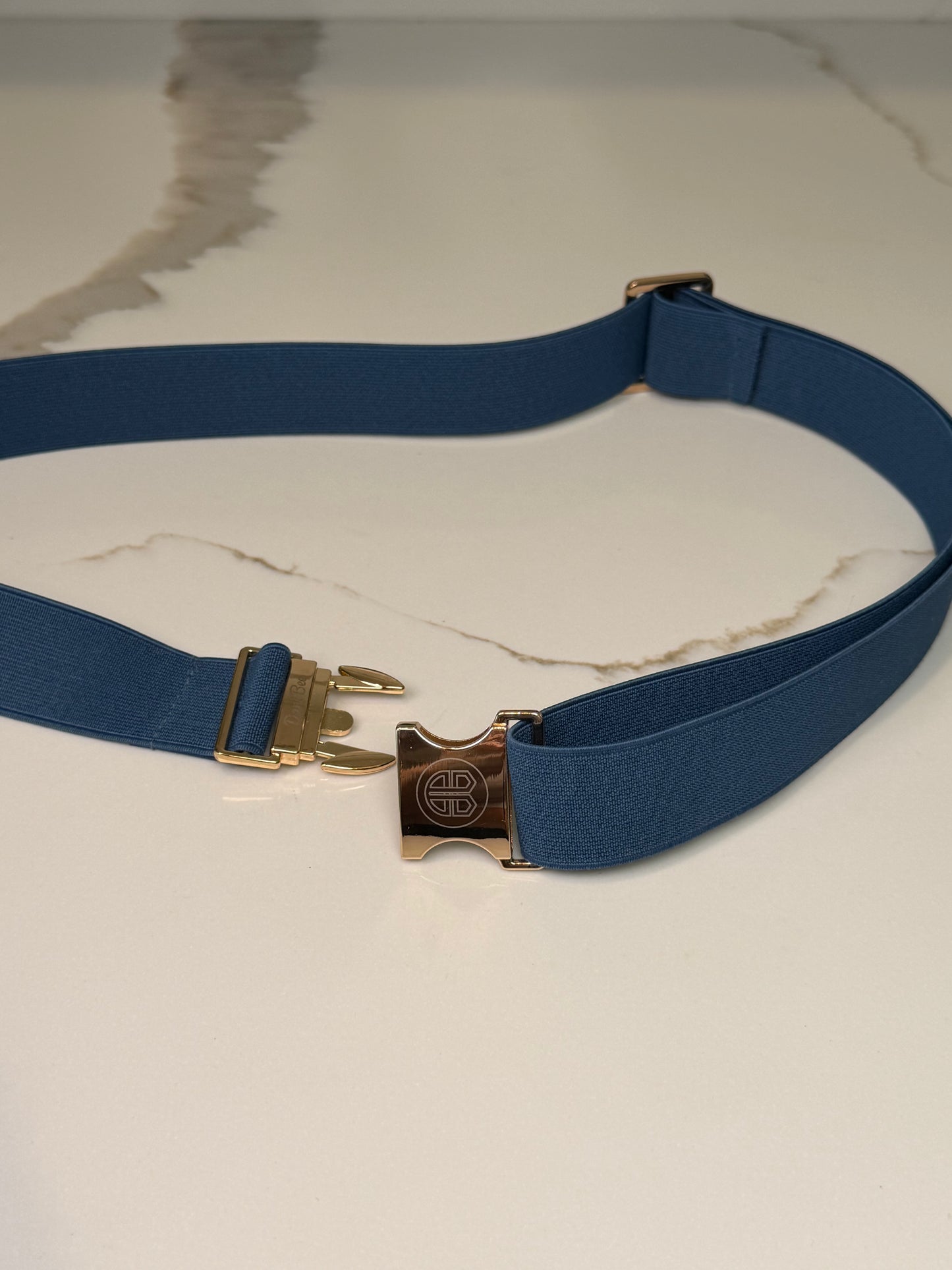 Elastic Sports Belt Dusky Blue/Gold