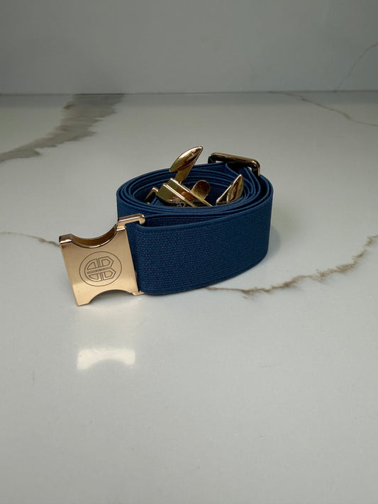 Elastic Sports Belt Dusky Blue/Gold